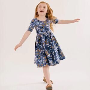 Alice + Ames Short Sleeve Ballet Dress in Underwater Florals Sz 6